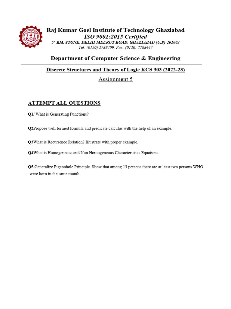 Assignment 5 | PDF