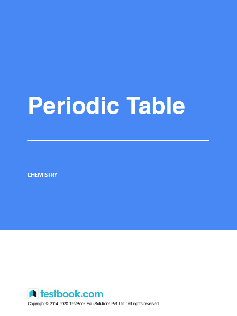Understanding the Periodic Table in Chemistry | PDF | Periodic Table ...