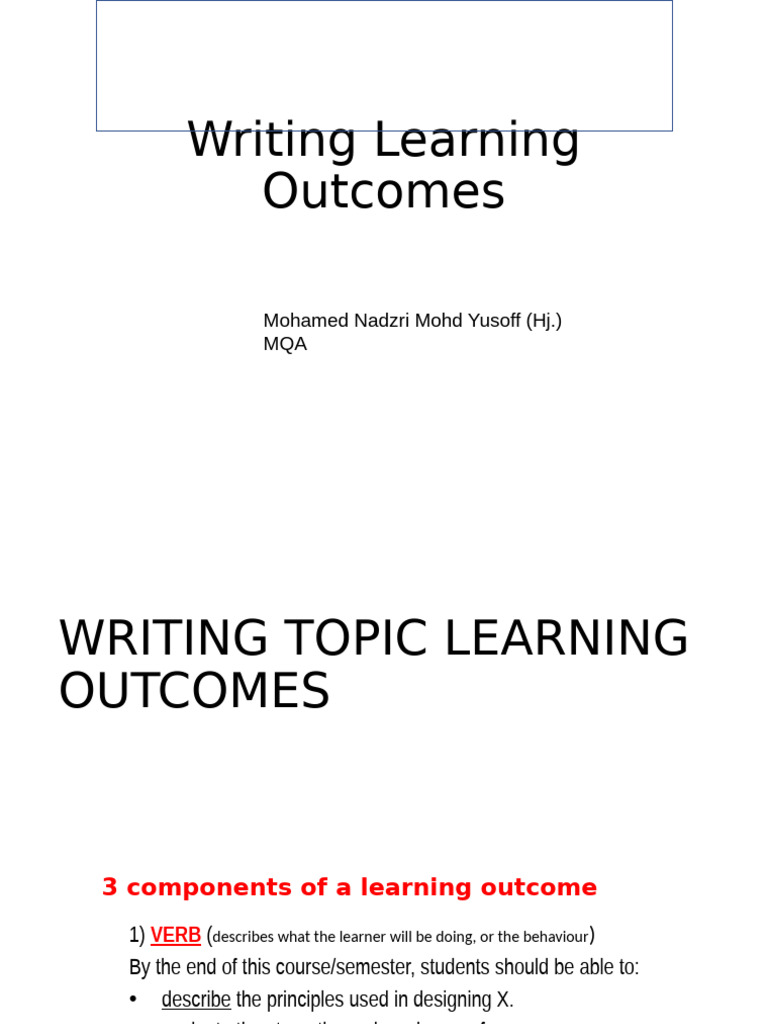Writing Effective Learning Outcomes | PDF | Learning | Neuroscience