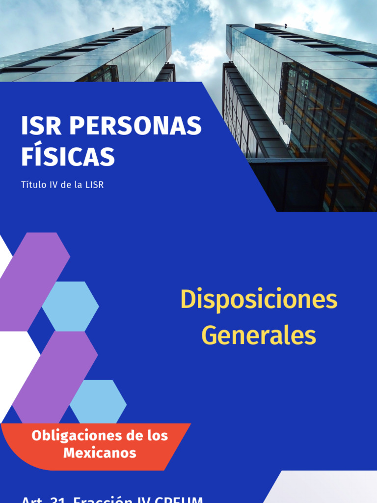 ISR Personas Físicas: Disposiciones Generales | PDF | Impuesto sobre la ...