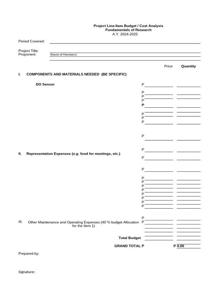 Project Budget and Cost Analysis 2024-2025 | PDF | Budget