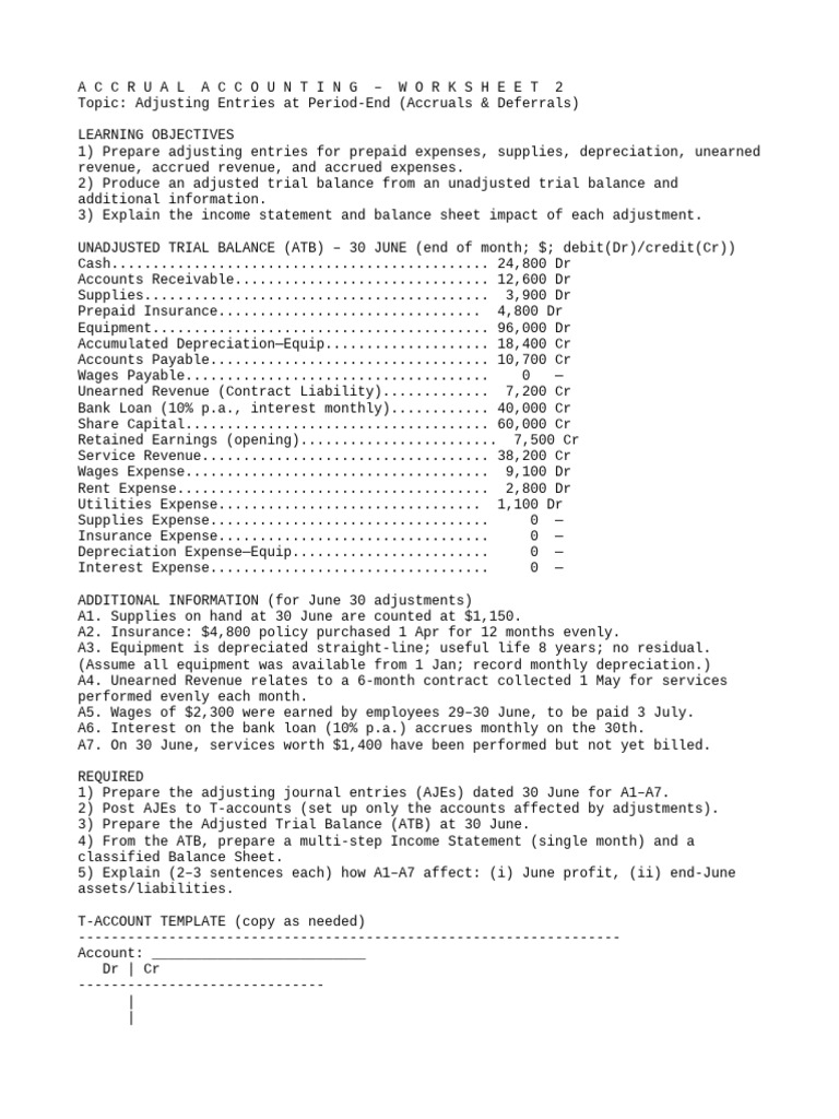 Adjusting Entries for Accrual Accounting | PDF | Debits And Credits ...