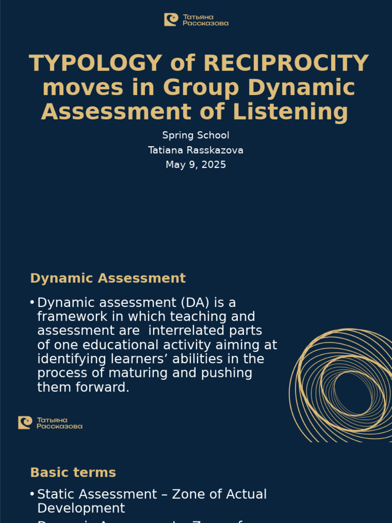 The Typology of Mediation and Reciprocity Group-Dynamic Assessment in ...