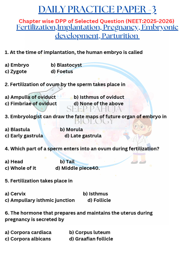 Daily Practice Paper - 3 - 20240522 - 195516 - 0000 | PDF | Lactation ...
