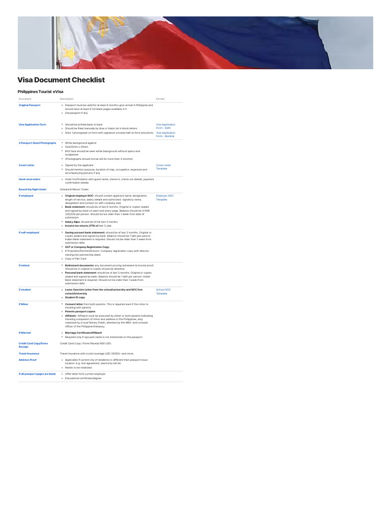 Visa Application Requirements Checklist | PDF | Travel Visa | Passport