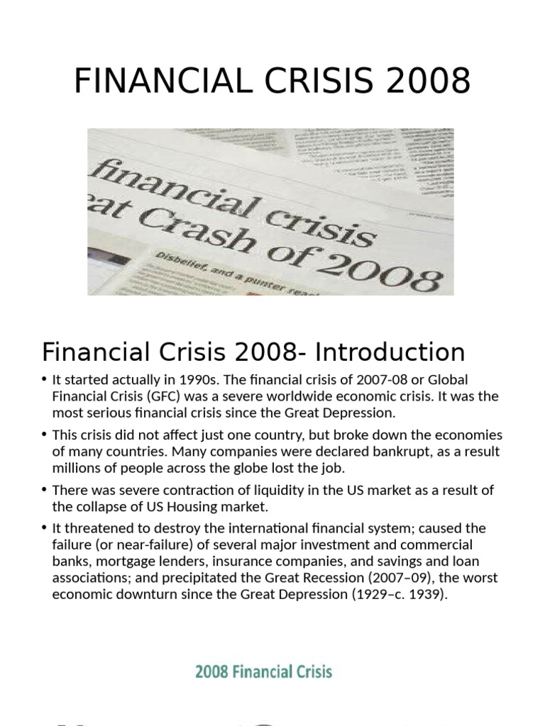 Causes of the 2008 Financial Crisis | PDF | Subprime Lending ...