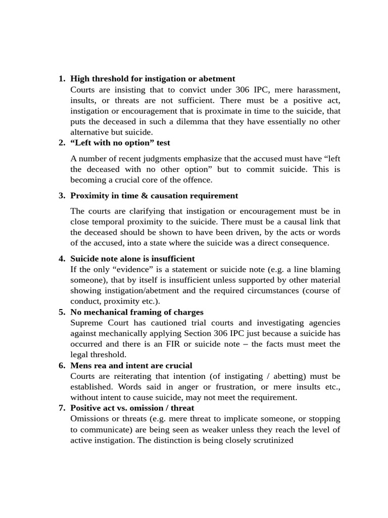 IPC 306: Key Legal Insights on Suicide | PDF