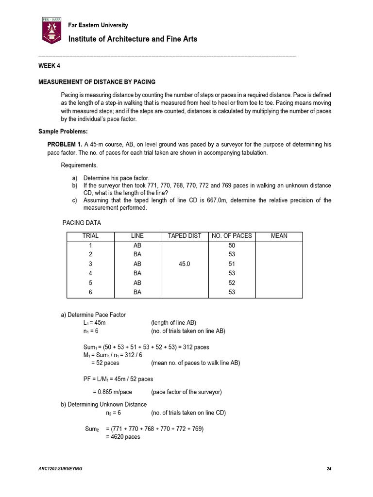 WK - 4-Measurement of Horizontal Distances - PACING | PDF
