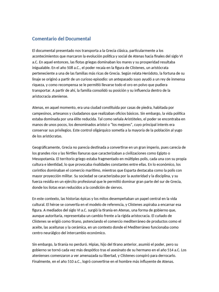 Clístenes y el Nacimiento de la Democracia | PDF | Antigua Grecia | Tirano
