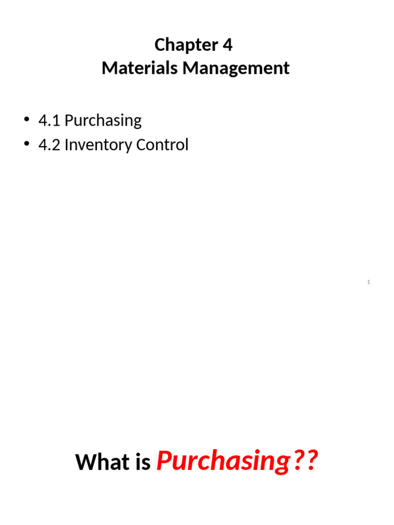 Purchasing Methods in Materials Management | PDF | Demand | Inventory