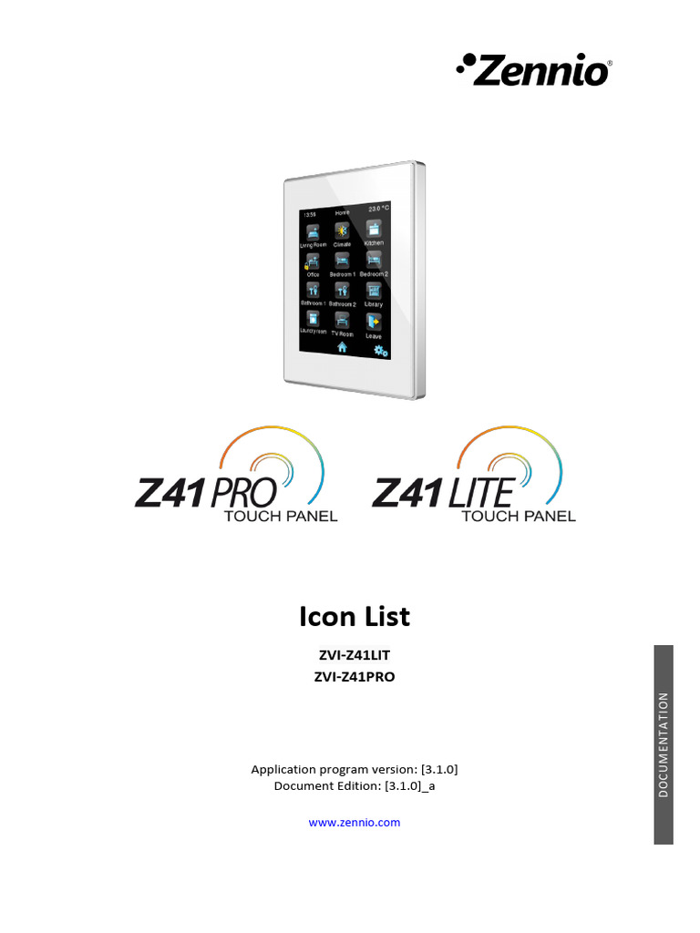 Z41 Lite/Pro Icon List Documentation | PDF | Room | Home
