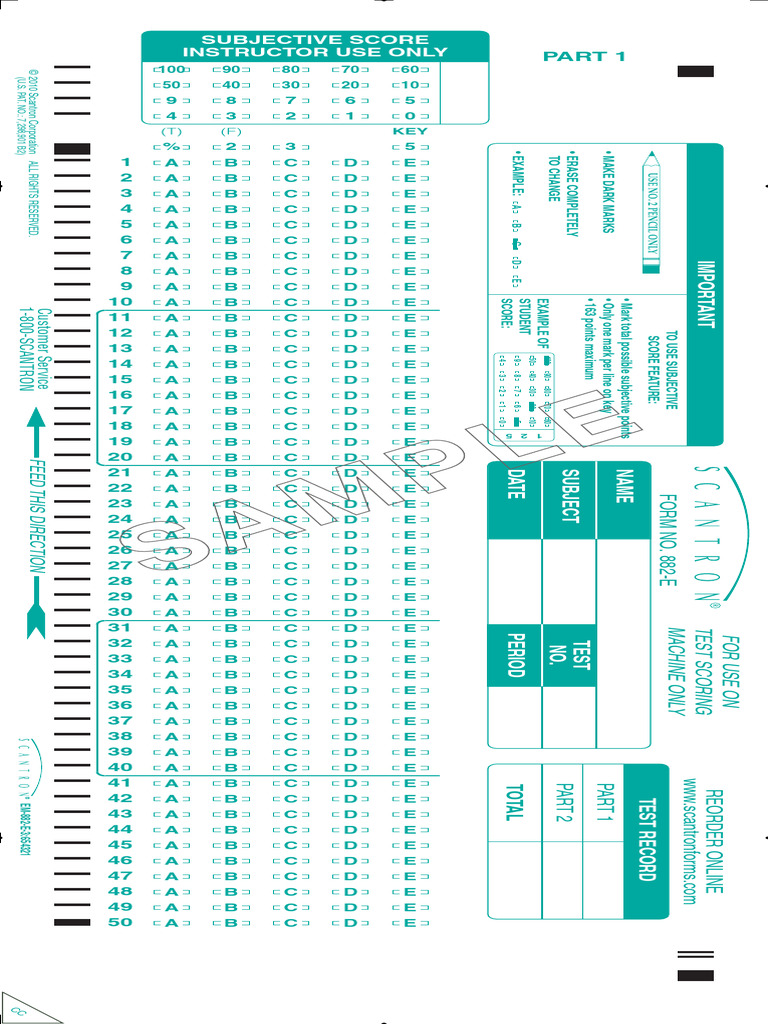 Test Scoring Instructions and Key | PDF
