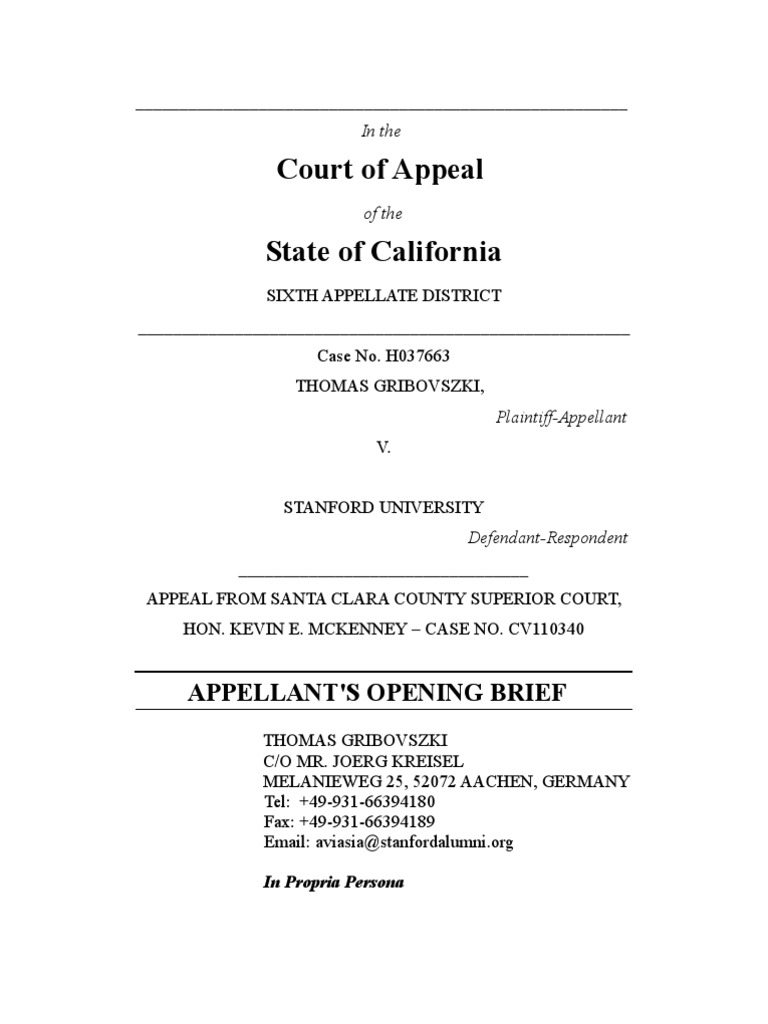 H037663 Appellant's Opening Brief Demurrer Pleading Free 30day Trial Scribd