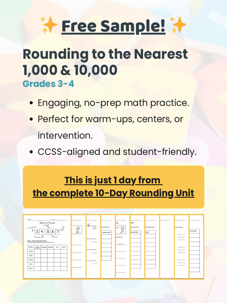 Rounding To The Nearest 1,000 & 10,000: Free Sample! | PDF | Chess ...