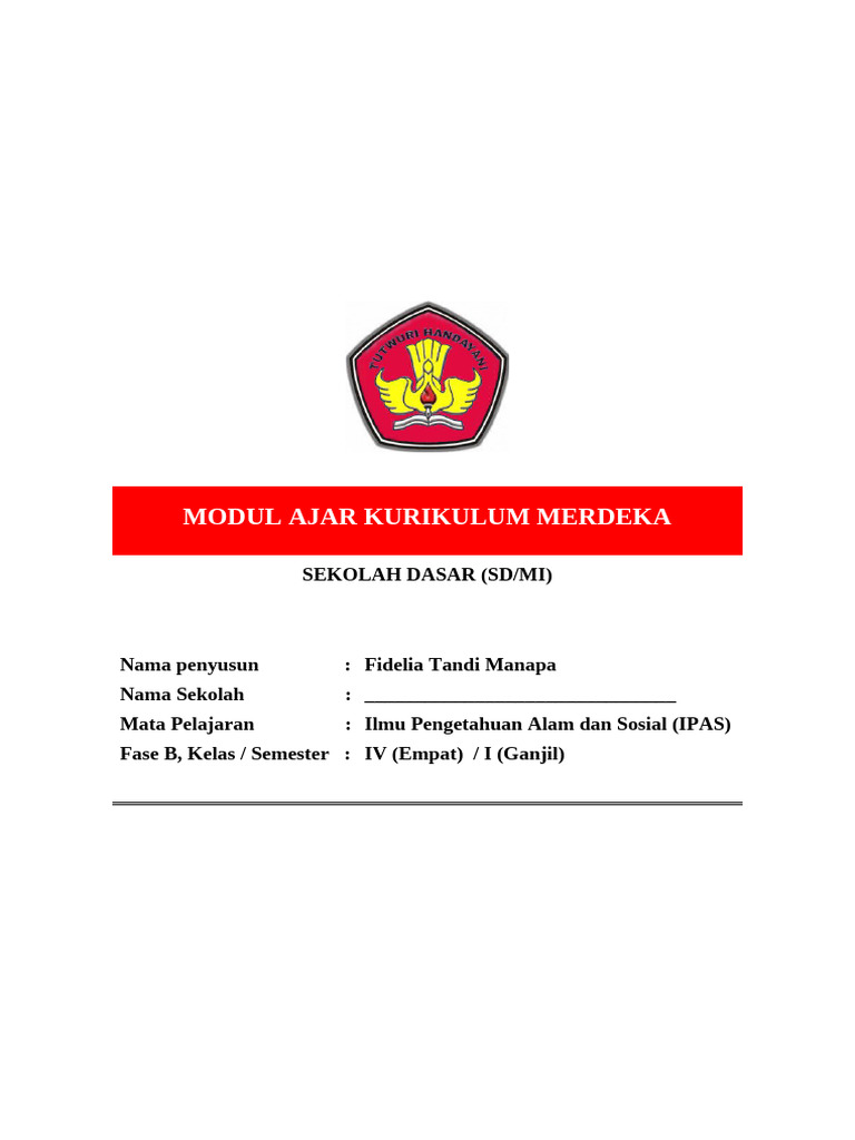 Modul Ajar IPAS Kelas 4 SD Kurikulum Merdeka | PDF