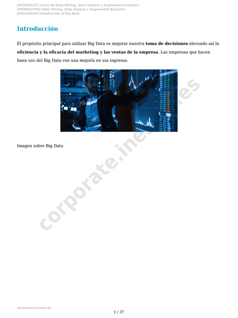 Curso de Big Data y Análisis de Datos | PDF | Internet de las Cosas ...