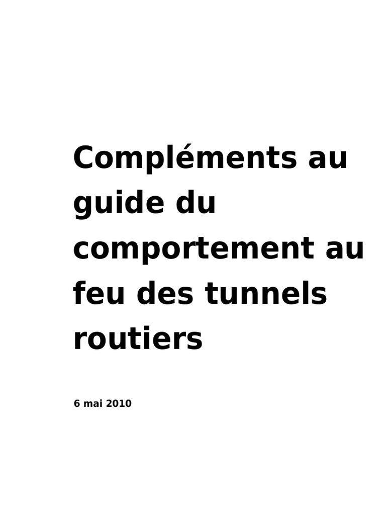 Comportement au feu des tunnels routiers | PDF | Béton | Tunnel