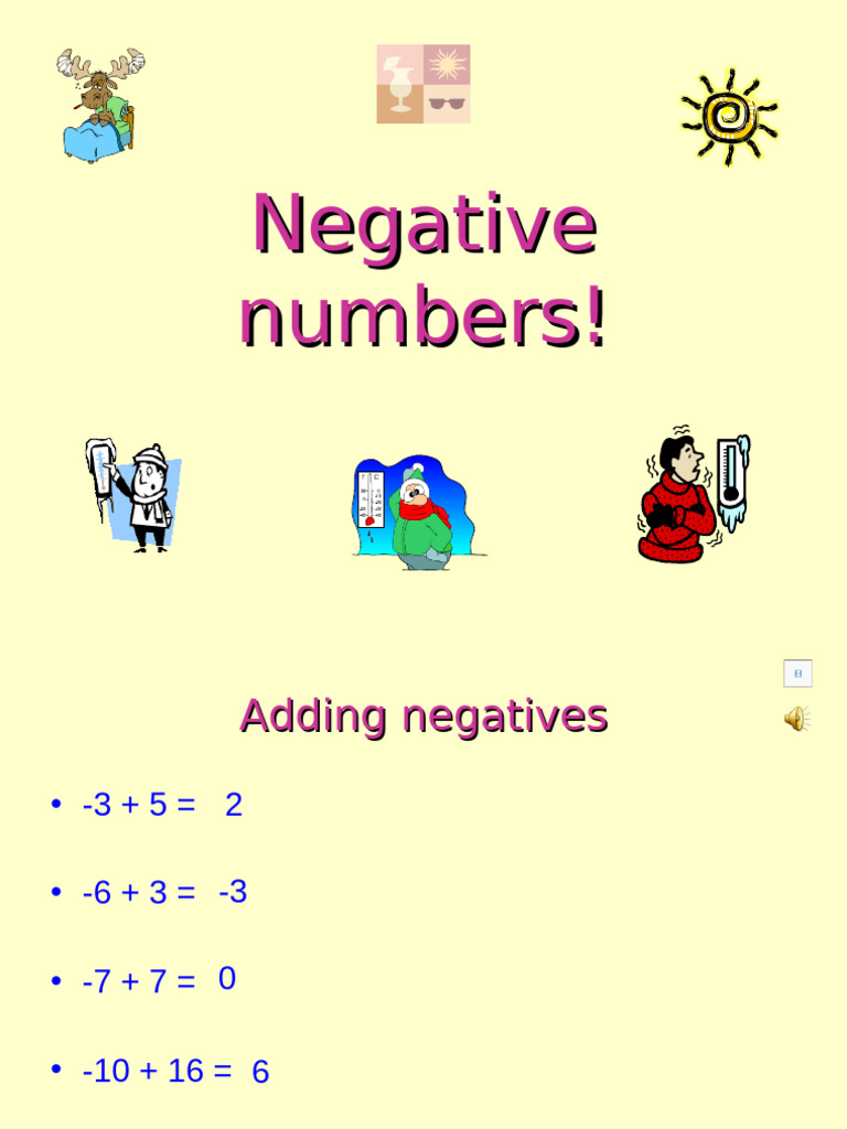 Negative Numbers! 2 | PDF
