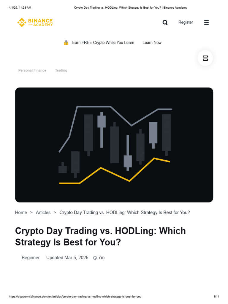 Crypto Day Trading vs. HODLing - Which Strategy Is Best For You - Binance  Academy | PDF | Day Trading | Cryptocurrency
