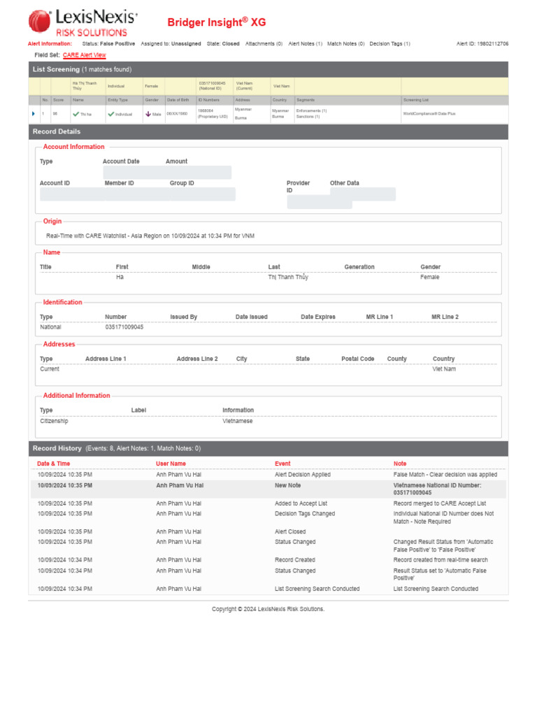 Bridger Insight Alert Summary | PDF