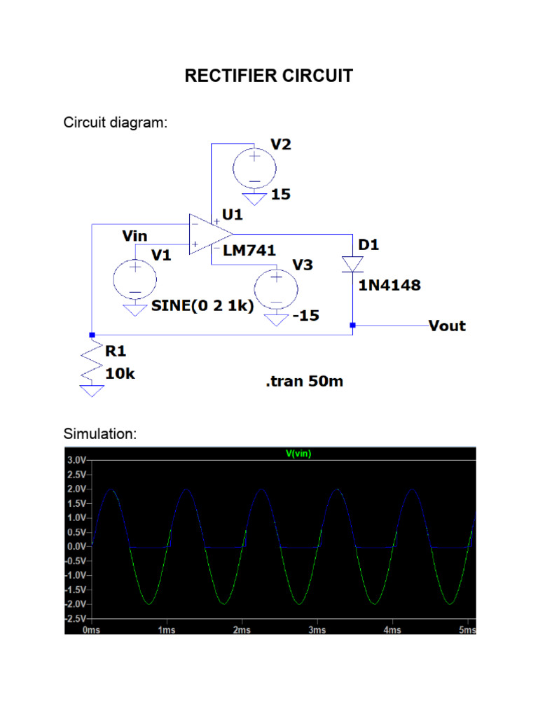 Rectifier Circuit Simulation Analysis | PDF