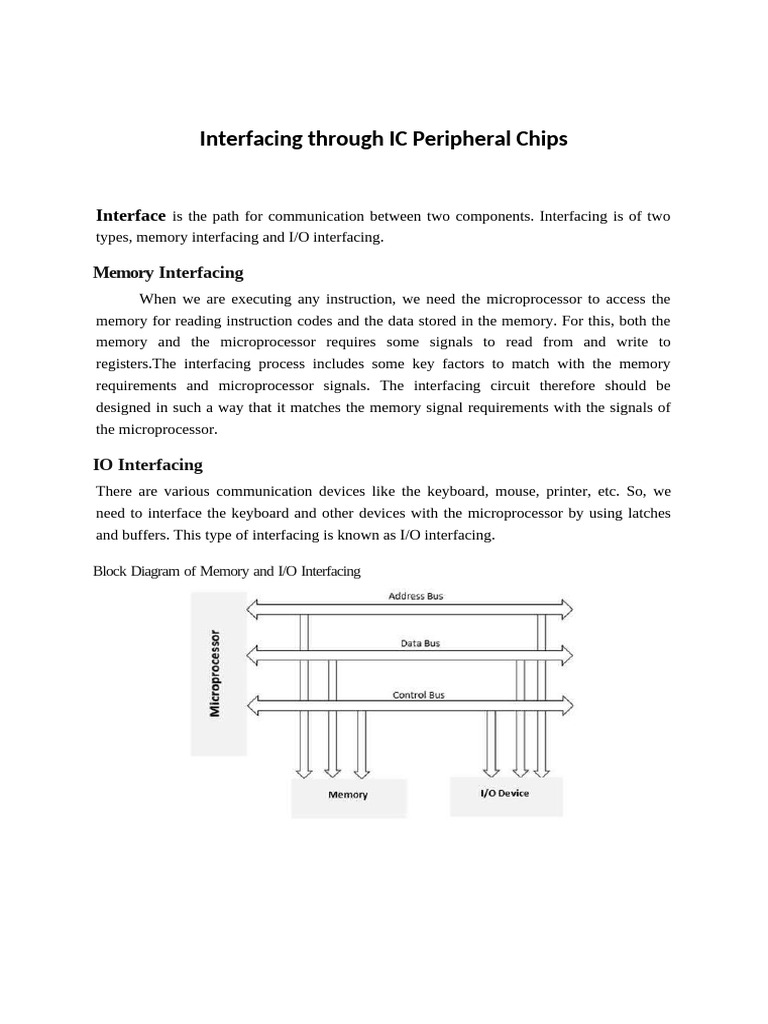 IC Peripheral Chips Interfacing Guide | PDF | Digital Technology ...