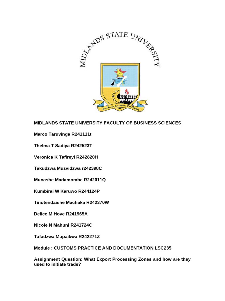 Export Processing Zones in Zimbabwe | PDF | Economies | Business