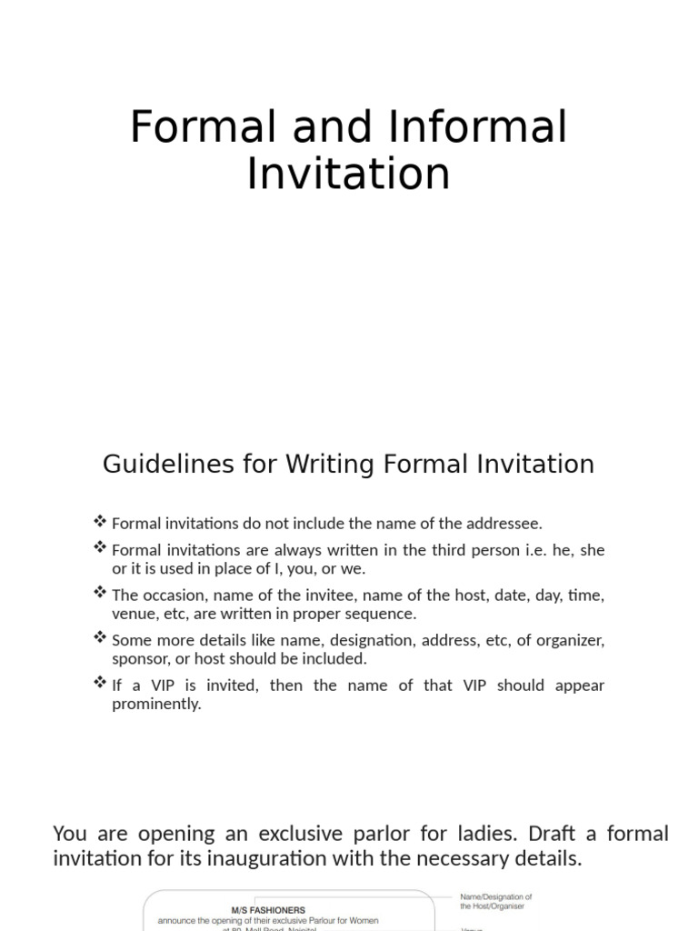 Guidelines for Formal Invitation Writing | PDF