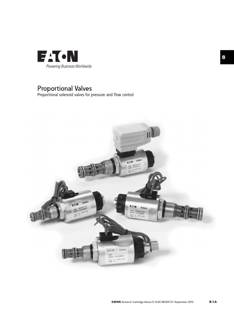 Eaton Proportional Cartridge Valves Guide | PDF | Valve | Engine Technology