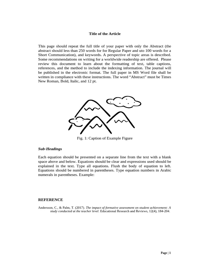 Article Formatting Guidelines | PDF