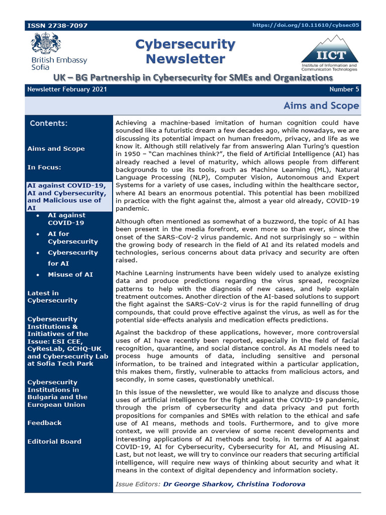AI Against COVID 19 AI and Cybersecurity | PDF | Artificial ...