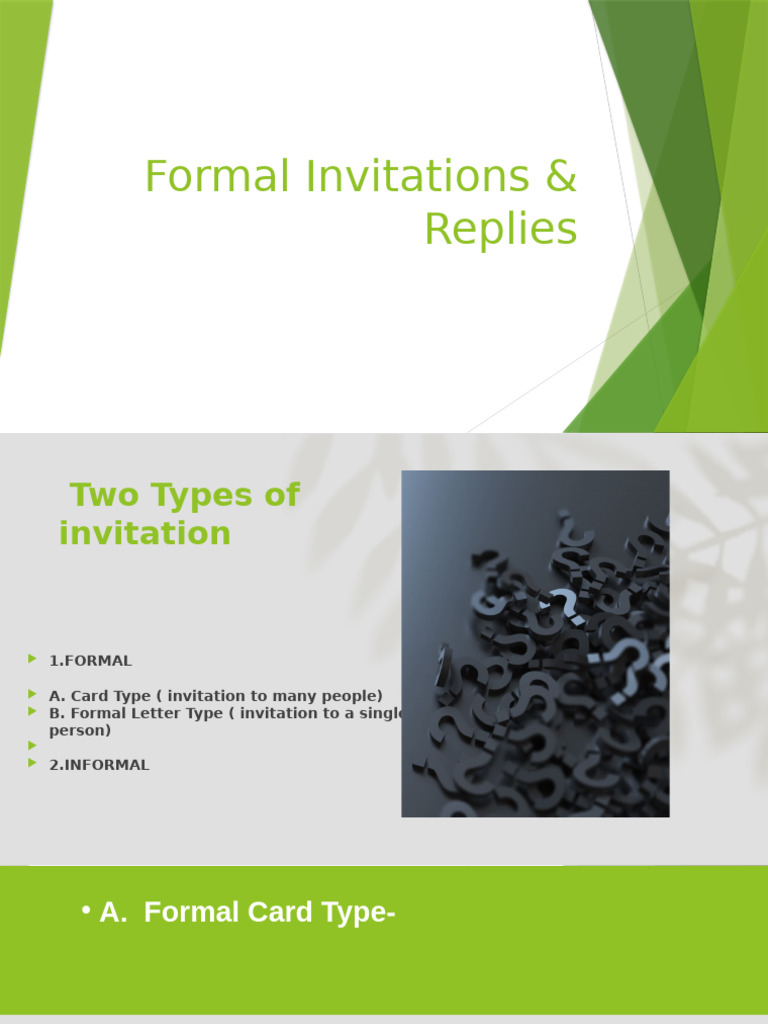 Formal Invitations & Replies | PDF