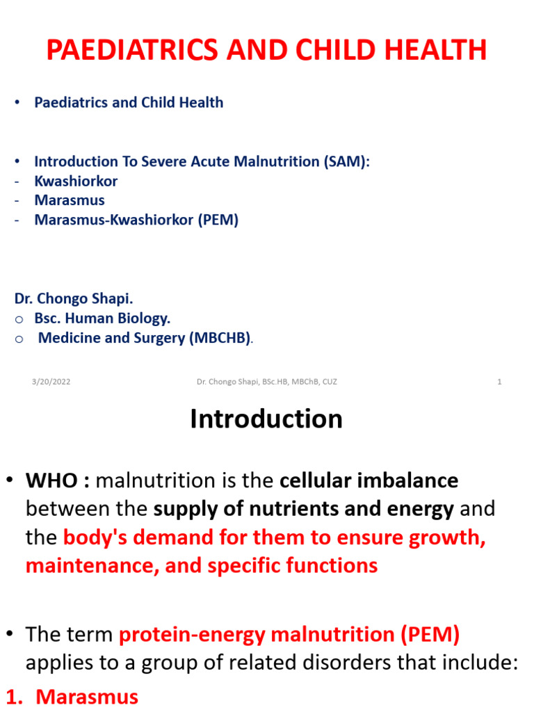 Understanding Severe Acute Malnutrition | PDF | Nutrition | Diet ...