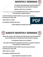 Karate Monthly Seminar