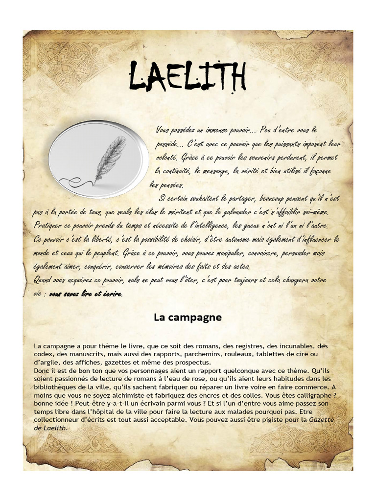 Pouvoir et Classes dans Laelith | PDF | Elfe | Rat