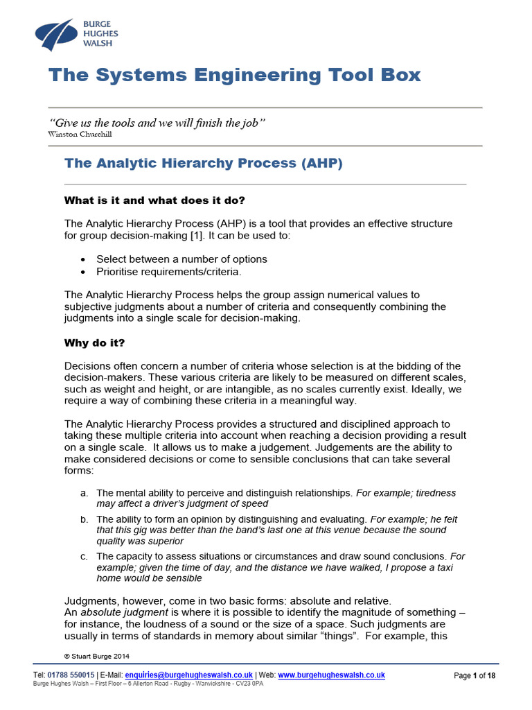 Analytic Hierarchy Process Tool v2 | PDF | Decision Making