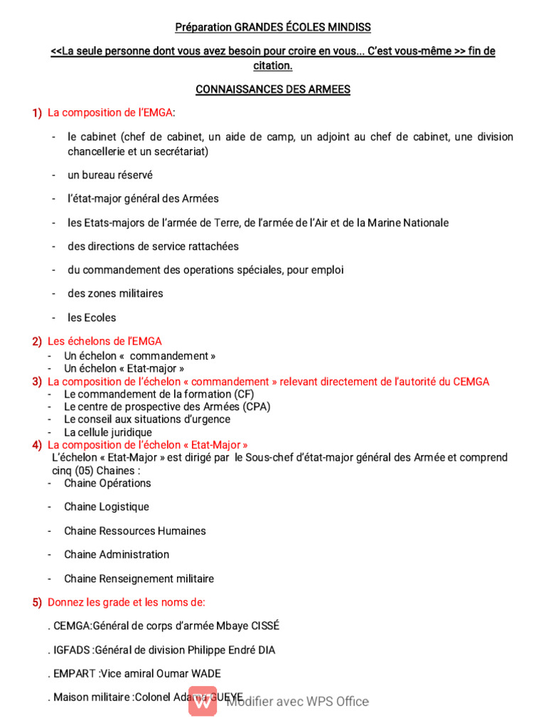 Organisation et Structure de l'EMGA | PDF | Désertion | Défense antimissile