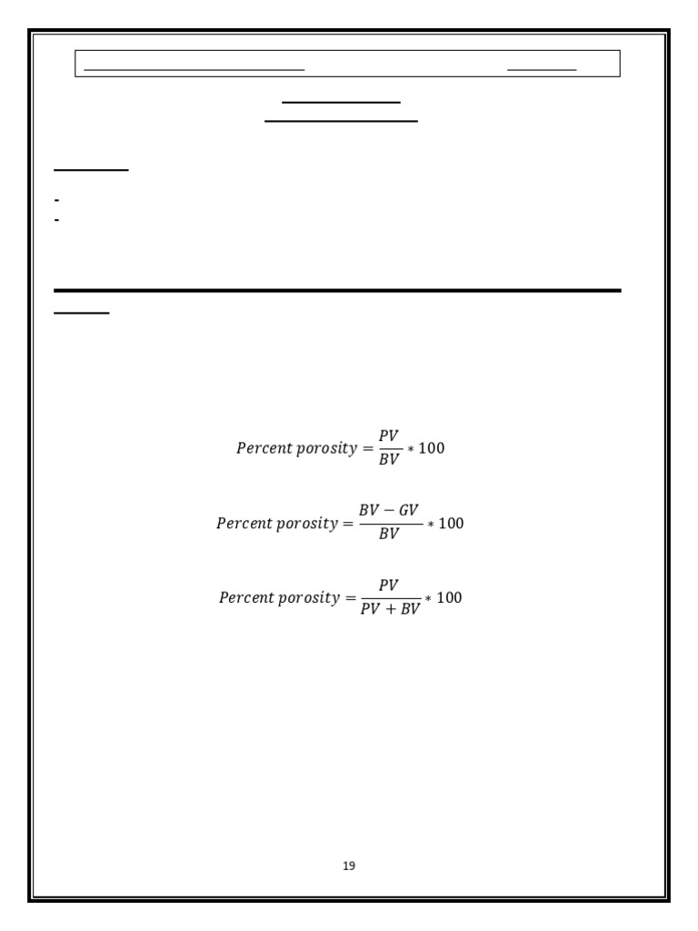 تجارب الporosity | PDF | Porosity | Pressure