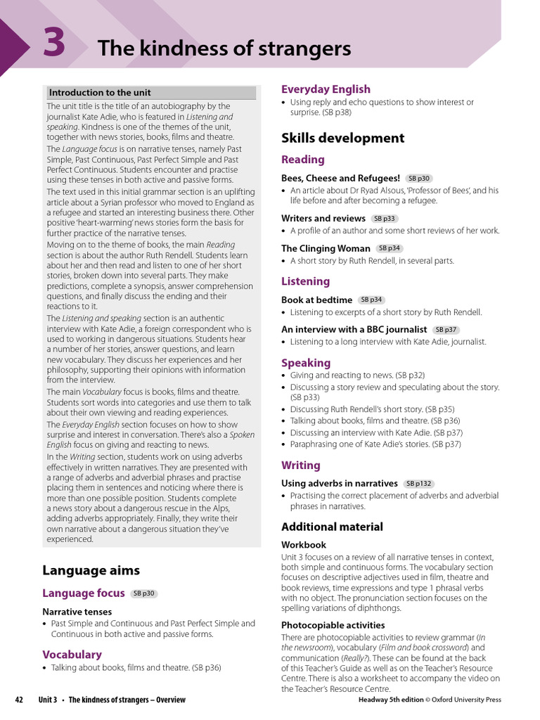 HW5e Upp Int TG Unit 03 | PDF | Adverb | Verb