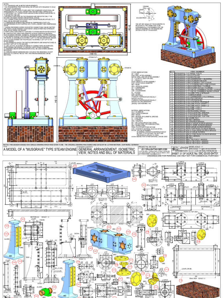Musgrave Type Steam Engine | PDF | Screw | Engineering Tolerance