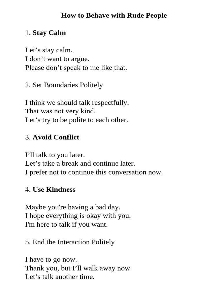 Deal With Rude People | PDF