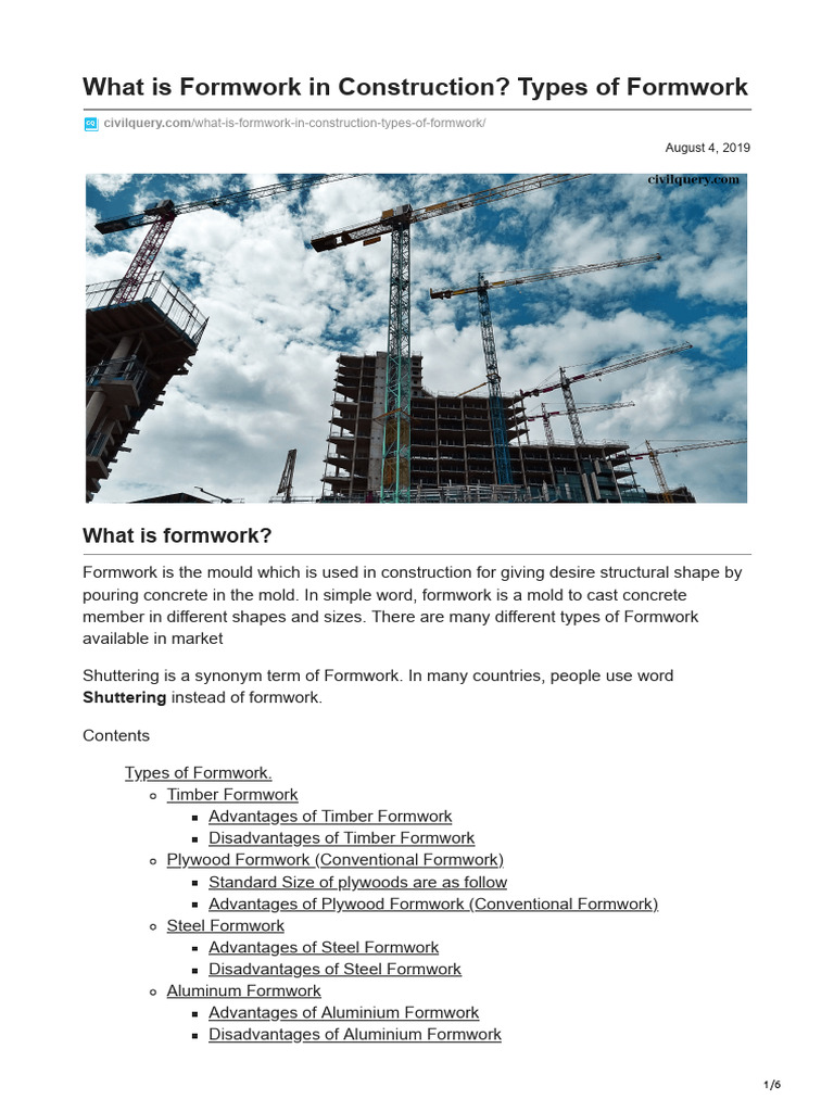 Types of Formwork in Construction | PDF | Composite Material | Materials