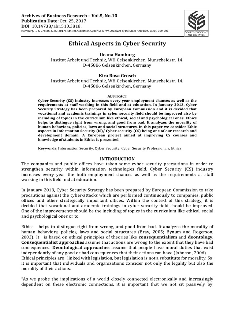 Ethical Considerations in Cyber Security | PDF | Computer Security ...