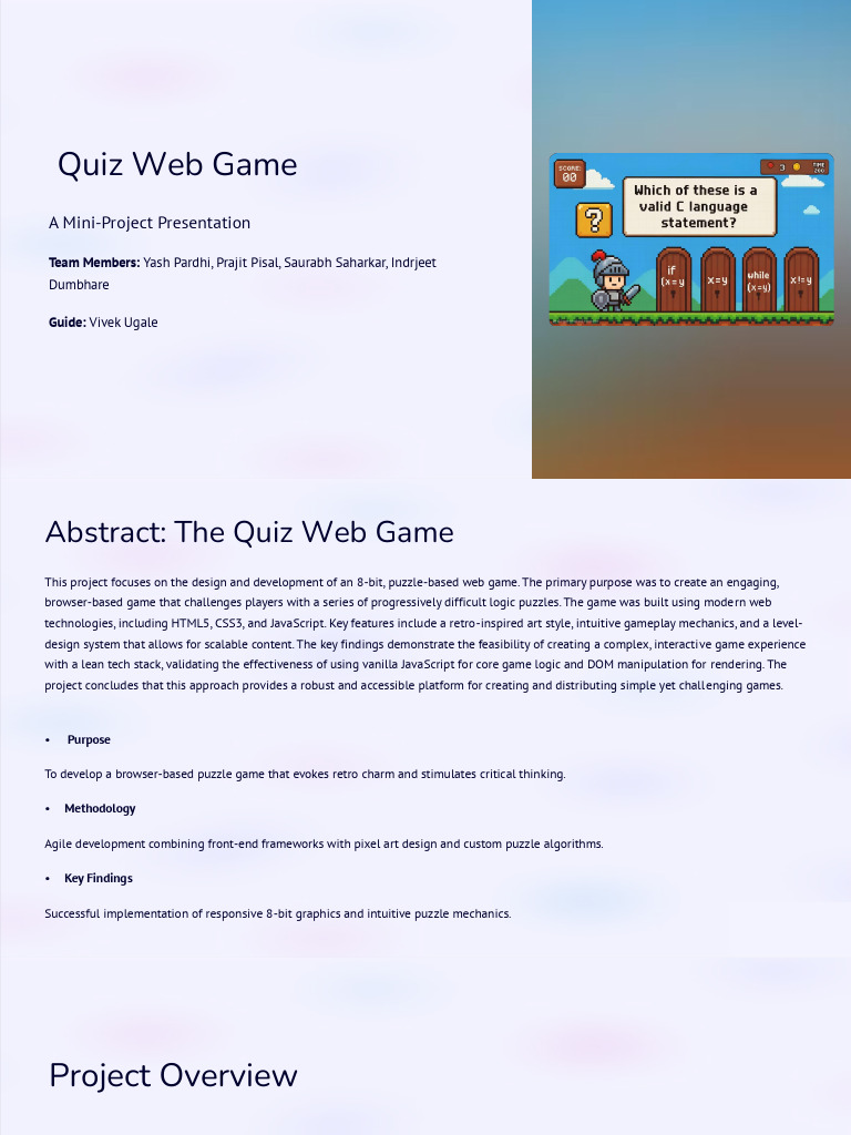 Interactive 8-Bit Quiz Web Game | PDF | Usability | User Interface
