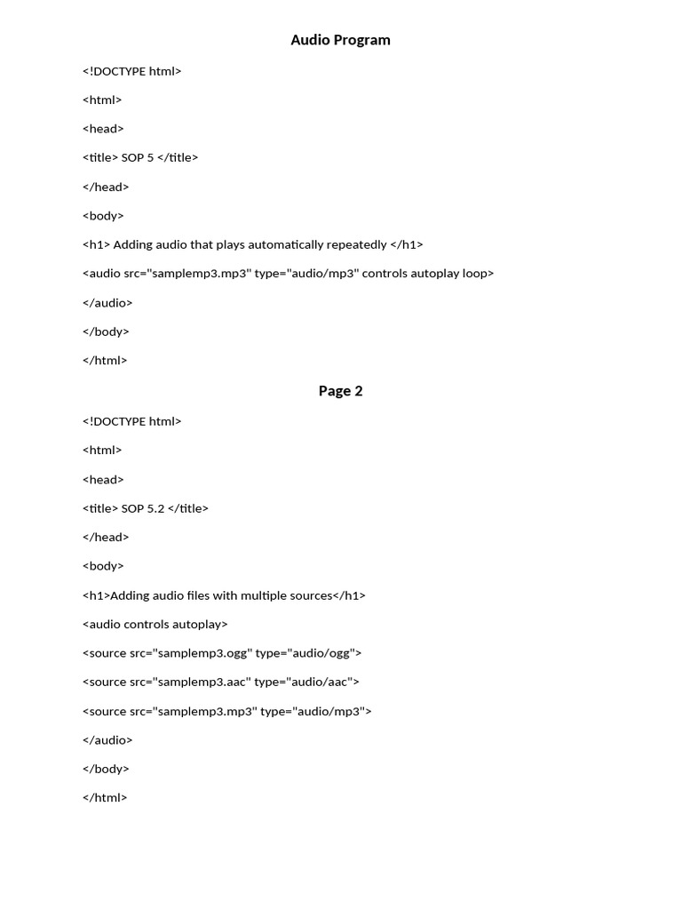 Audio Program | PDF