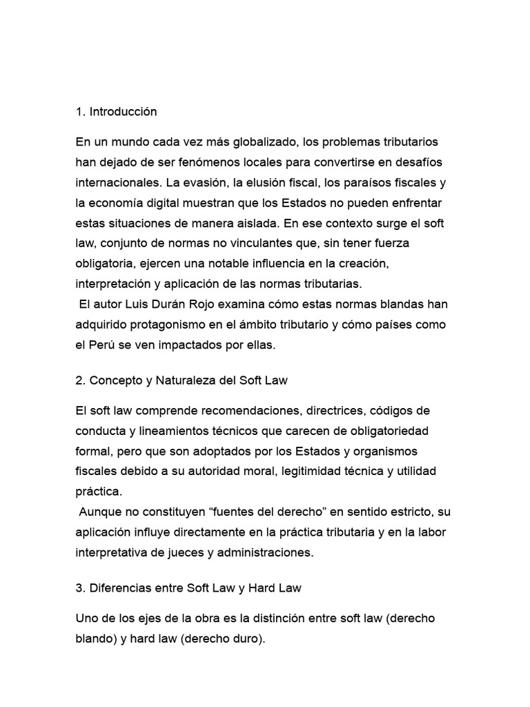 Soft Law en Derecho Tributario Internacional | PDF | Evasión de ...