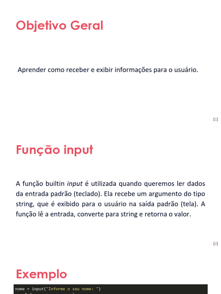 Como Usar input e print em Python | PDF