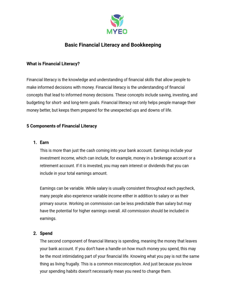 Financial Literacy and Bookkeeping Guide | PDF | Debits And Credits | Loans