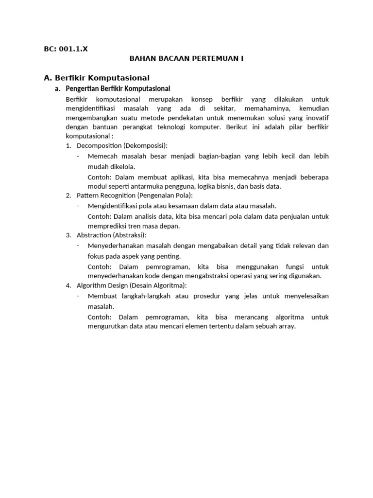 Materi Pertemuan 1 | PDF