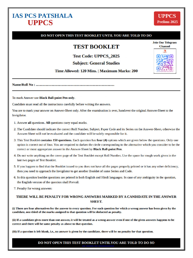 Lakshya Uppcs 2025 FLT 2 - Bilingual | PDF | Fat | Indian National Congress